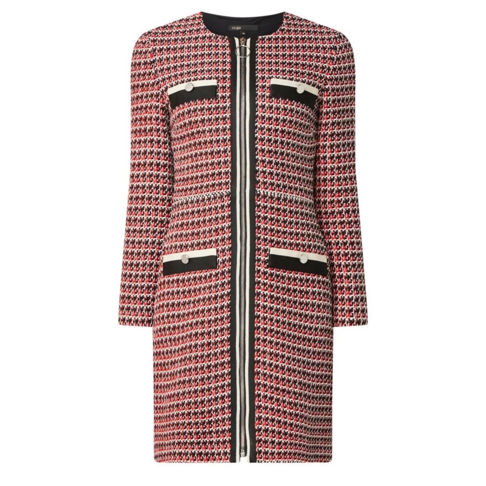 🎀SOLD🎀Maje Romane Red Tweed Long Sleeve Dress - Picture 5 of 9